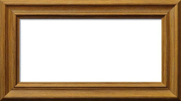 Wooden Picture Frame with Rectangular Opening and Natural Wood Grain Texture for Mockups photo