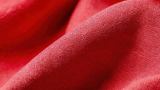 Close-up of Textured Red Fabric, Showing Detail, Color, and Weave for Fashion and Design photo
