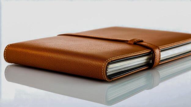 Elegant Tan Leather Journal with Secure Closure for Professional Use and Personal Reflection photo