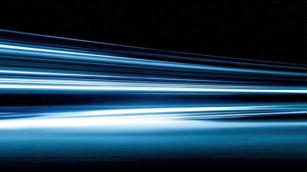 Dynamic Light Streaks on Black Background Abstract Motion Blur Effect for Technology and Speed Concepts photo