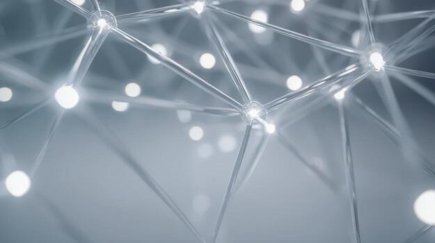 Abstract Network Connection with Glowing Nodes Representing Technology, Communication, Science and Modern Data photo