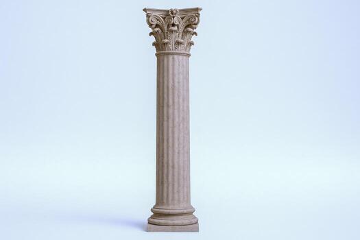 Detailed 3D Render of a Classical Greek or Roman Column Architecture Isolated on White photo