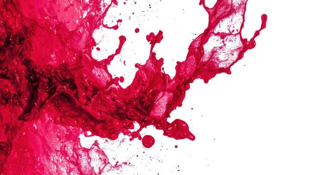 Dynamic Red Liquid Splash on White Background Abstract Motion, Fluid Dynamics, Berry Juice Concept photo