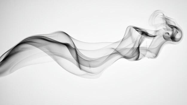 Elegant Stream of Smoke Abstract Motion in Gray Tones, Ideal for Compositing and Design photo