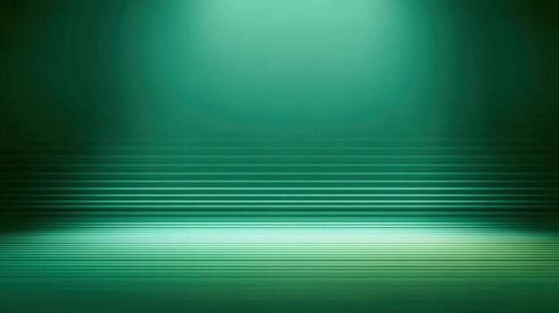 Abstract Green Background with Spotlights and Horizontal Lines for Product Display or Presentation photo
