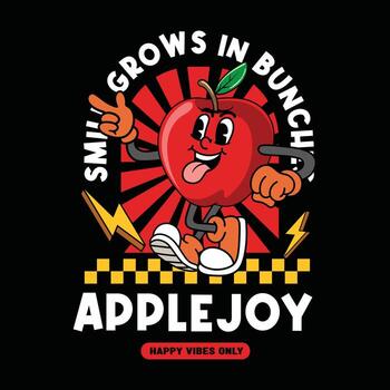 Happy cartoon apple character design vector