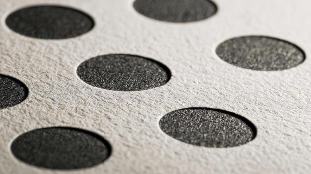 Abstract Close-Up of Perforated Material with Circular Holes, Ideal for Backgrounds and Design Elements photo