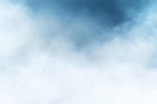 A plane flying through the clouds with a blue sky photo