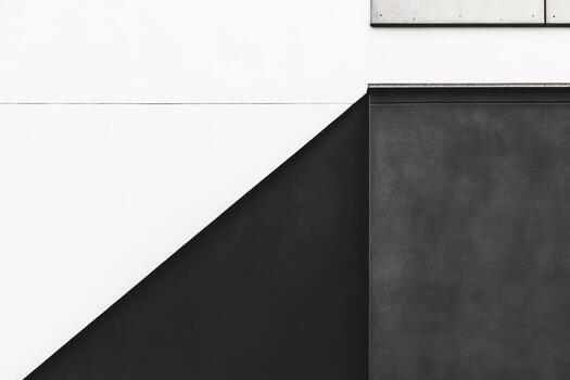 A black and white photo of a building with a window