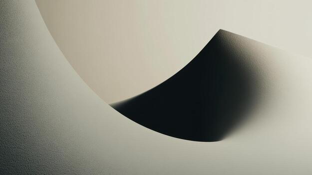 Curved sand dune forming a gentle slope with soft shadows at sunset photo