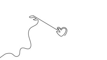 mål med pil kontinuerlig ett linje teckning 4k animering minimal översikt video