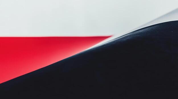 Abstract view of layered fabric with red and black colors in focus photo
