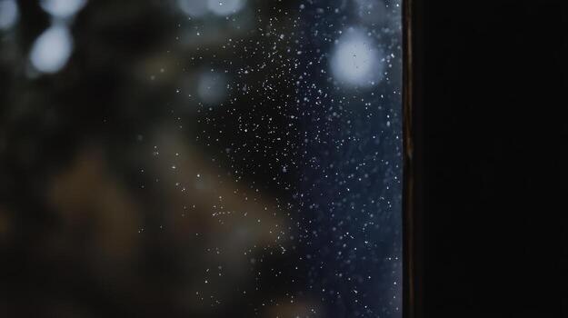 Sparkling dust particles dance in sunlight near window on a calm morning photo