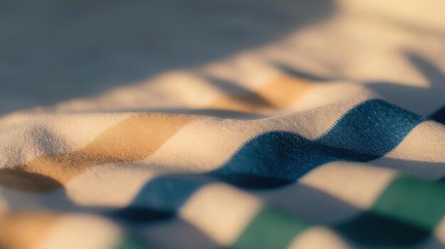 Textured fabric with soft curves and warm lighting creates a cozy atmosphere photo