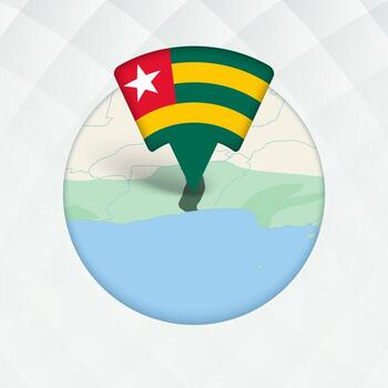 Togo Map Highlighted with Flag Marker. vector