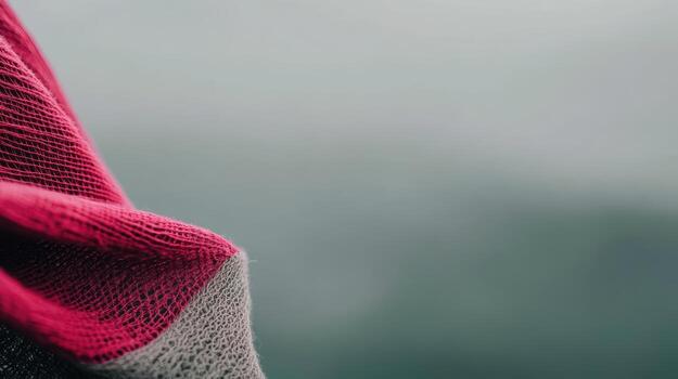 Close-up of vibrant fabric draping against a muted background in natural light photo