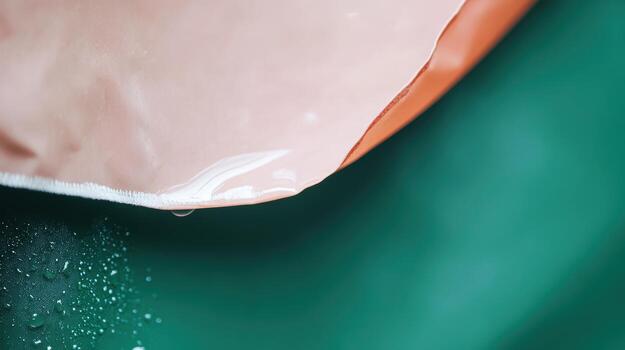 Droplets of water on a colorful surface captured in soft focus photo