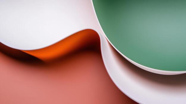 Curved paper shapes creating abstract composition in vibrant colors photo