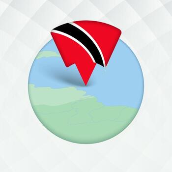 Trinidad and Tobago Map Highlighted with Flag Marker. vector