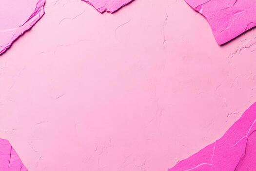 Vibrant pink paper texture with torn edges on a pastel background photo