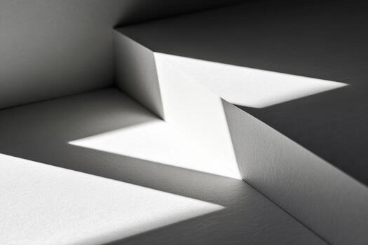 Shadows and light create geometric patterns in a minimalist space photo