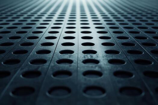 Close-up view of a textured surface with circular holes shining under light photo