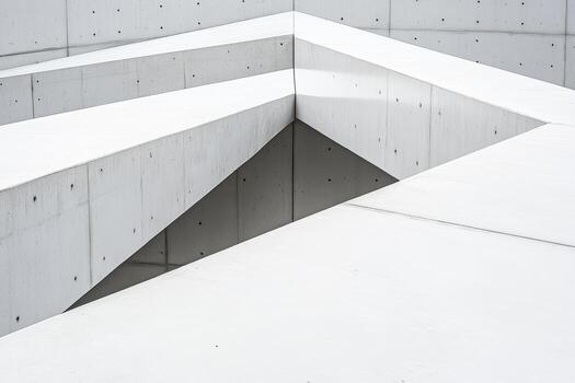 Modern architectural design featuring geometric concrete patterns and angles photo