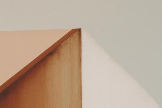 Intricate angles of minimalistic architecture in soft tones of light photo