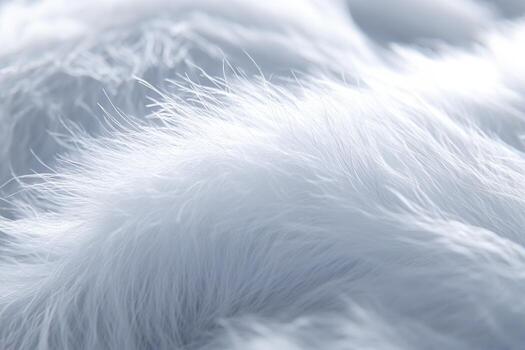 Soft white fur texture close-up showcasing a fluffy surface in natural light photo