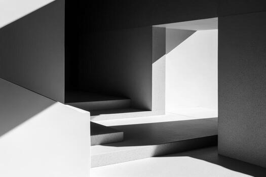 ligero y sombra interacción en minimalista arquitectónico interior diseño foto