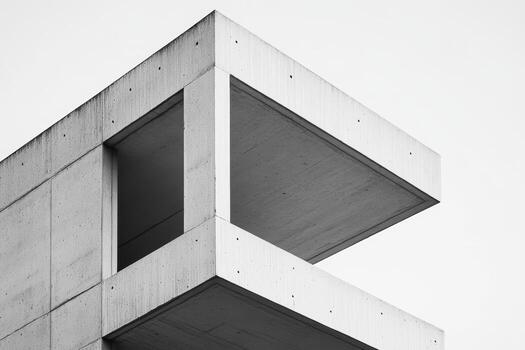 Concrete architectural structure showcasing modern design in urban setting photo