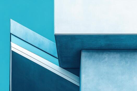 Architectural lines and geometric shapes create harmony in blue tones photo