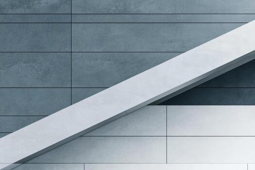 Modern architectural design with sleek lines and textures in urban setting photo