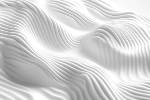 Abstract white textured surface with flowing wave patterns in soft light photo