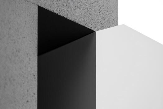 Abstract architectural composition showcasing geometric forms and textures photo