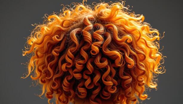 rear view of voluminous curly afro, bold textured spirals glowing brightly with radiant bounce. photo