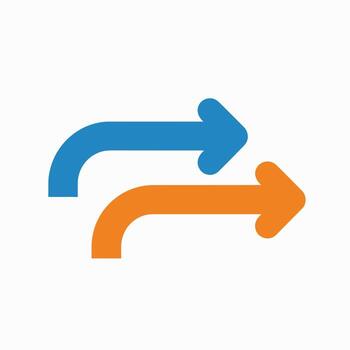 Two Arrows Showing Direction and Movement With Each Other vector