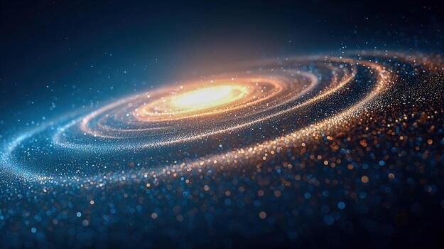 Abstract Spiral Galaxy Illustration with Glowing Center, Perfect for Science, Space, and Futuristic Designs photo