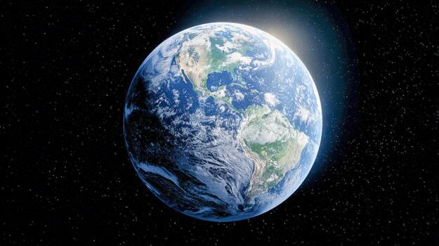 Earth from Space A Detailed View of the Planet with Continents and Oceans photo