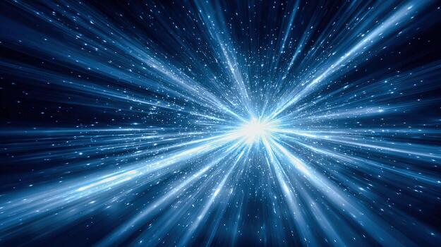 Abstract Light Burst with Streaking Rays and Particles, Evoking Speed, Technology, and Futuristic Concepts photo