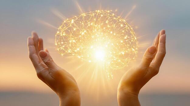 Concept of human intelligence, brain power, creative thinking, innovation, or the power of science photo