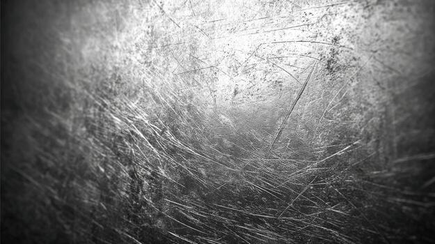 Scratched Metal Texture Close-up Industrial Abstract Design in Monochrome, Perfect for Backgrounds and Overlay Effects photo