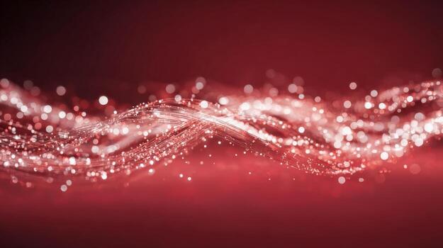 Abstract Red Glittering Particle Wave Background Modern Design with Sparkling Elements for Creative Projects photo