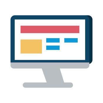 un computadora monitor con un web página en eso vector