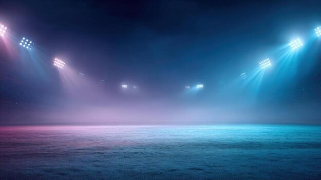 Nighttime Stadium Lights Background with Fog, Ideal for Sporting Events and Concerts Backdrop photo
