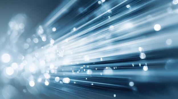 Abstract Blue Light Streaks with Bokeh Modern Technology and Futuristic Design Background photo