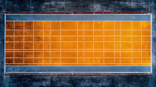 Aerial View of an Empty Sports Field Marked with White Lines, Ideal for Sports and Training Concepts photo