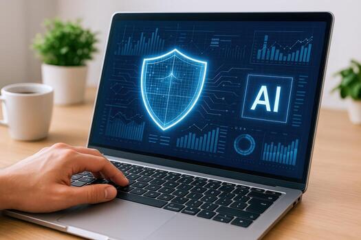 AI Security on Laptop Data Protection, Cybersecurity, and Artificial Intelligence Integration for Business Solutions photo