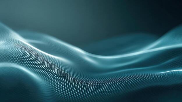 Abstract Wavy Particle Surface Modern Technology Background with Dynamic Dots for Data Visualization and Digital Innovation photo