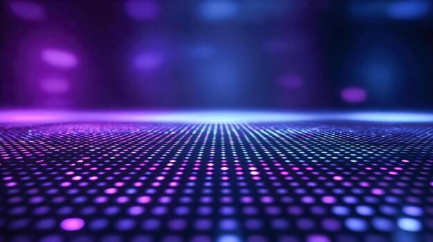 Futuristic Abstract Background with Digital Dots and Dynamic Purple, Blue Light for Technology and Innovation photo